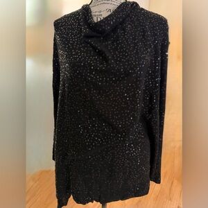 Joan Rivers Black Sequin Cape O/S Plus